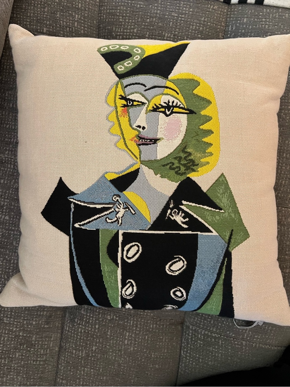 Picasso “Portrait of Nusch Éluard” Decorative Abstract Portrait Throw Pillow